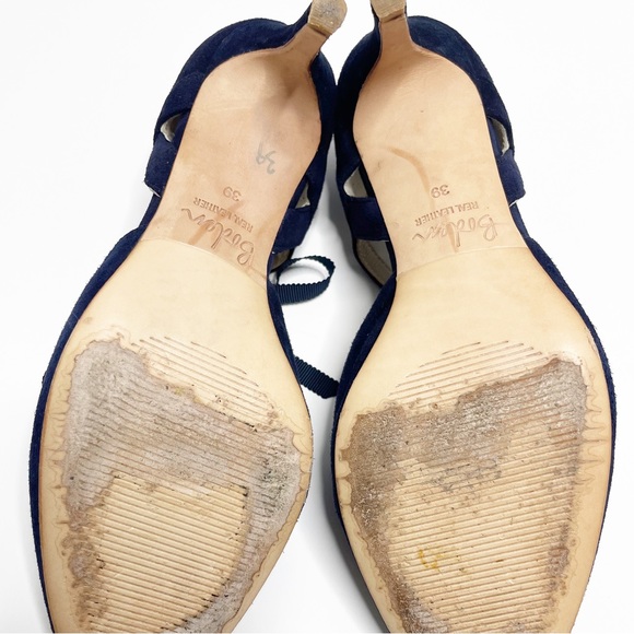 Boden Lavinia Tie Front Low Heel Blue Suede Court Shoes Size 39 (8.5) - Picture 11 of 12